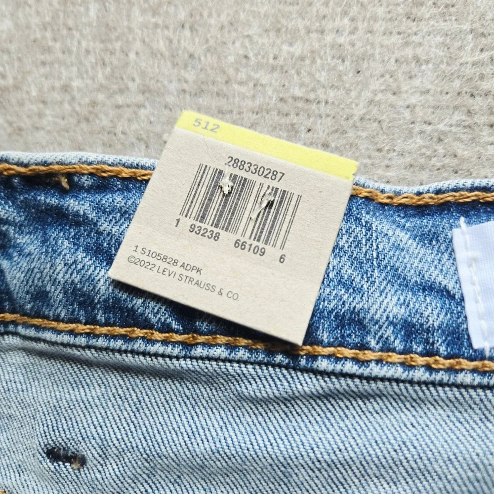 Levis 512 Slim Taper Fit Jeans Mens 40x30 Medium Wash Blue Stretch NWT